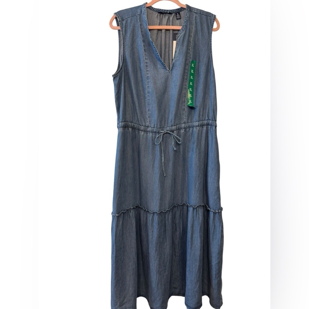 Lands End Lycocell Tiered Ruffle Hem Dress - Picture 5 of 13